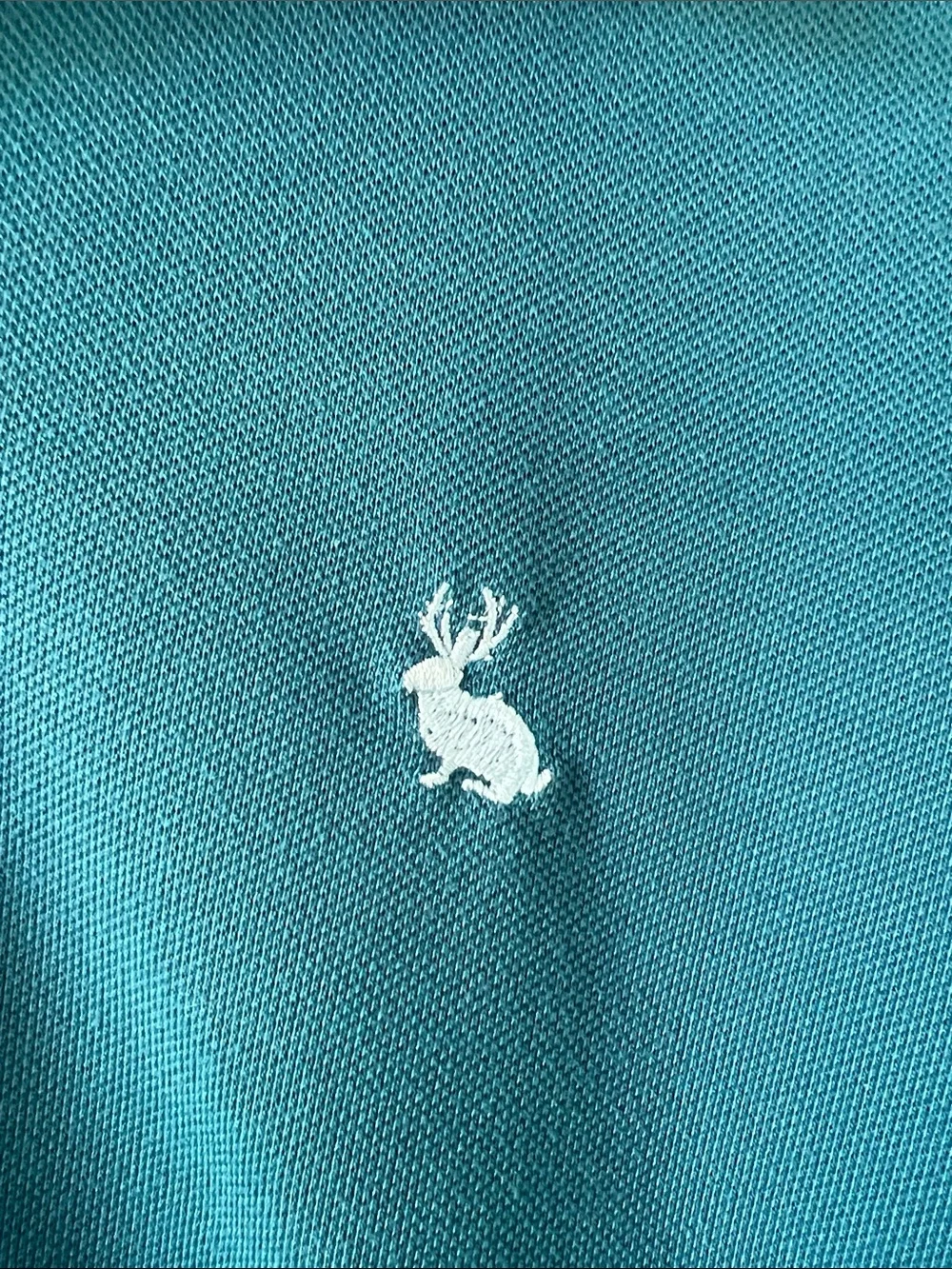Stio Men's Long Sleeve Polo Shirt Lightweight Jackalope Logo in Blue Size XXL